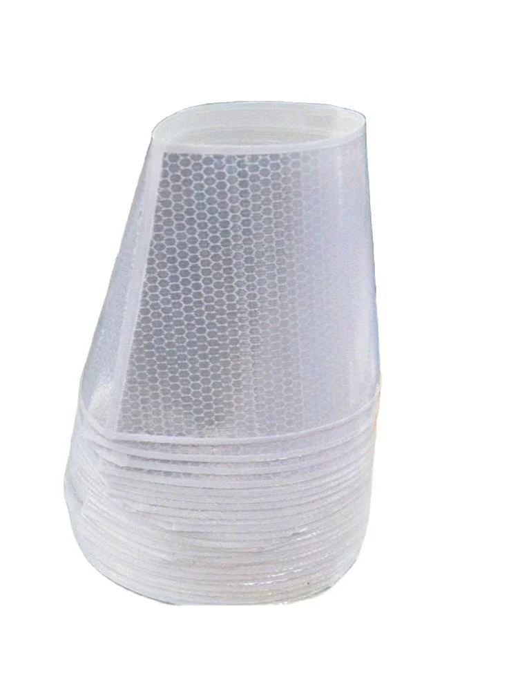 High Visibility PVC Reflective Traffic Sleeve White Reflective Cover For Road Safety Cone