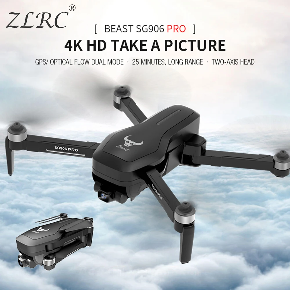 ZLRC зверь SG906 Pro бесщеточный мотор GPS 5G WI FI с видом от первого лица 2 Ось Gimbal