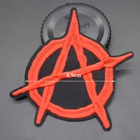Red \'A\' Punk Anarchy Embroidered Patch | Iron-On Clothing Sticker for Caps & Bags - Image 2