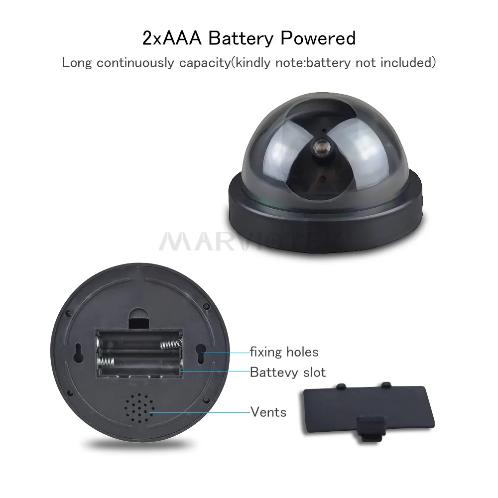 Fake Camera Dummy Surveillance Cameras Home Security Dummy Camera Mini LED Light Fake Dome Simulated Video Surveillance Camera