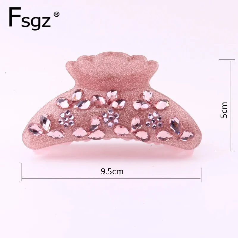 9.5CM Acrylic Hair Clip Solid Luxury Waterdrop Crystal Paved Large Hair Claw Clips For Women Crab For Hair Tail Accessories NEW
