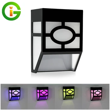 

Solar LED Wall Light Outdoor Waterproof Porch Light Garden Sconce Balcony Terrace Decoration Lighting Lamp RGB Color Changeable