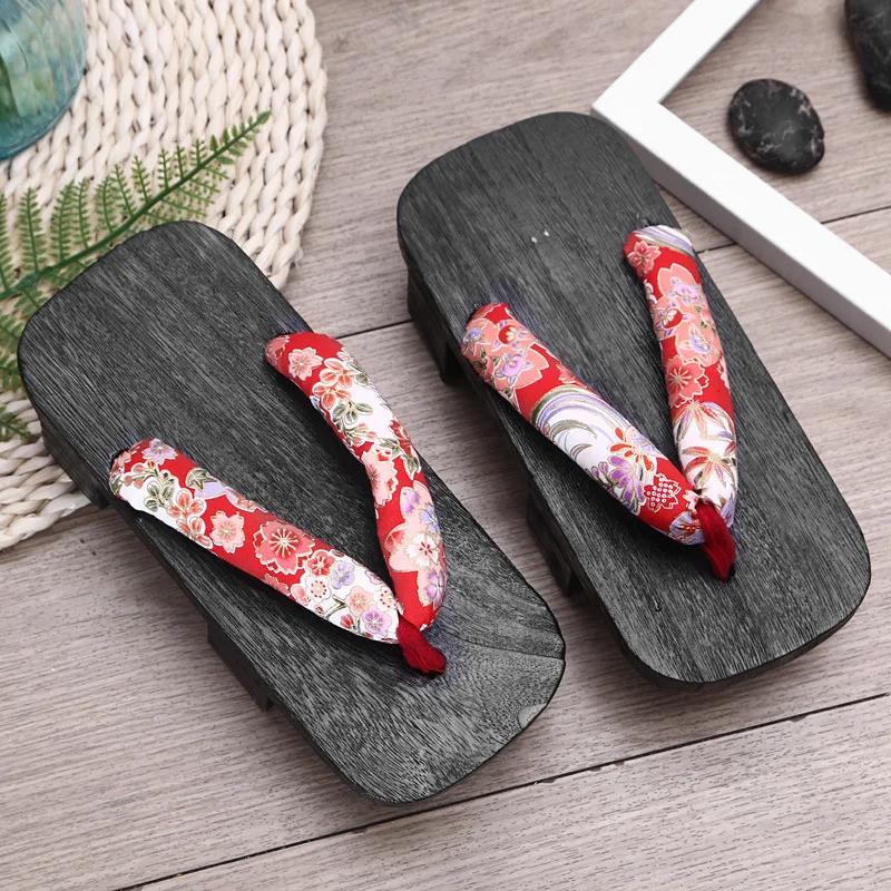 Японская традиционная обувь; повседневные деревянные Сабо из пауловнии гэта; Китайские Восточные Летние вьетнамки на плоской подошве; мужские уличные сандалии - Цвет: Color12