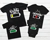 Daddy Mommy Baby Matching Shirts Low Battery and Charged Battery Tees Funny Matching Family Shirts Daddy Mommy and Me Outfits 1