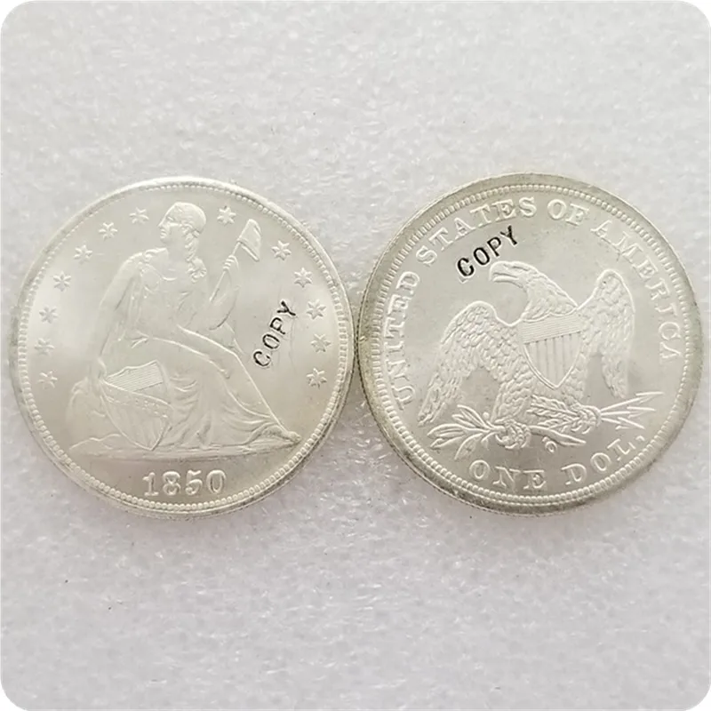 1850-O UNC USA 1840-186" Seated Liberty" 1 Dollar UNC copy coins medal-replica coins collectibles - Цвет: 1850-O