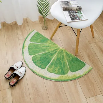 

Wishstar Cartoon Semicircle Fruit Plant Pattern Outdoor Doormat Waterproof Silk Hoop Entrance Mats Half Round Rug Floor Mat