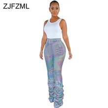 ^#Cheap Colorful Bronzing Autumn Bandage Pant For Women Fashion High Waist Pleated Long Trouser Elegant Push Up Night Club Party Legging ^#Cheap Colorful Bronzing Autumn Bandage Pant For Women Fashion High Waist Pleated Long Trouser Elegant Push Up Night Club Party Legging