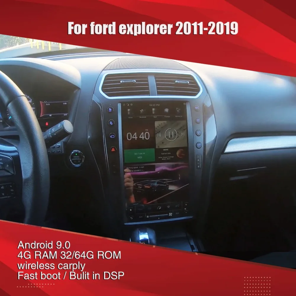 US $769.30 USNAV For Ford Explorer 2011 2019 Tesla 136 Android 9 Multimedia Car Radio GPS Navigation Stereo Autoradio Stereo Carplay