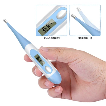 

New Digital Medical LCD Display Thermometer Flexible Tip Suitable For Oral And Armpit Temperature Measurement Drop Shipping