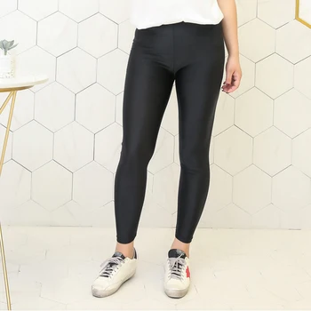 

Plus Size Woman Leggings Large Big Size High Elastic Black Pants All Matched Ankle Length Slim Fitness Fashion Shinning Trousers