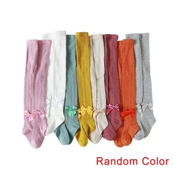 

Children Knitted Pantyhose Bowknot Girl Long Socks Spring Autumn Kids Leggings BMF88