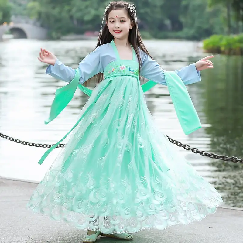 Платье для подиума с цветочным принтом для мамы и дочки, Hanfu,, вечерние платья для мамы и дочки, Семейные комплекты