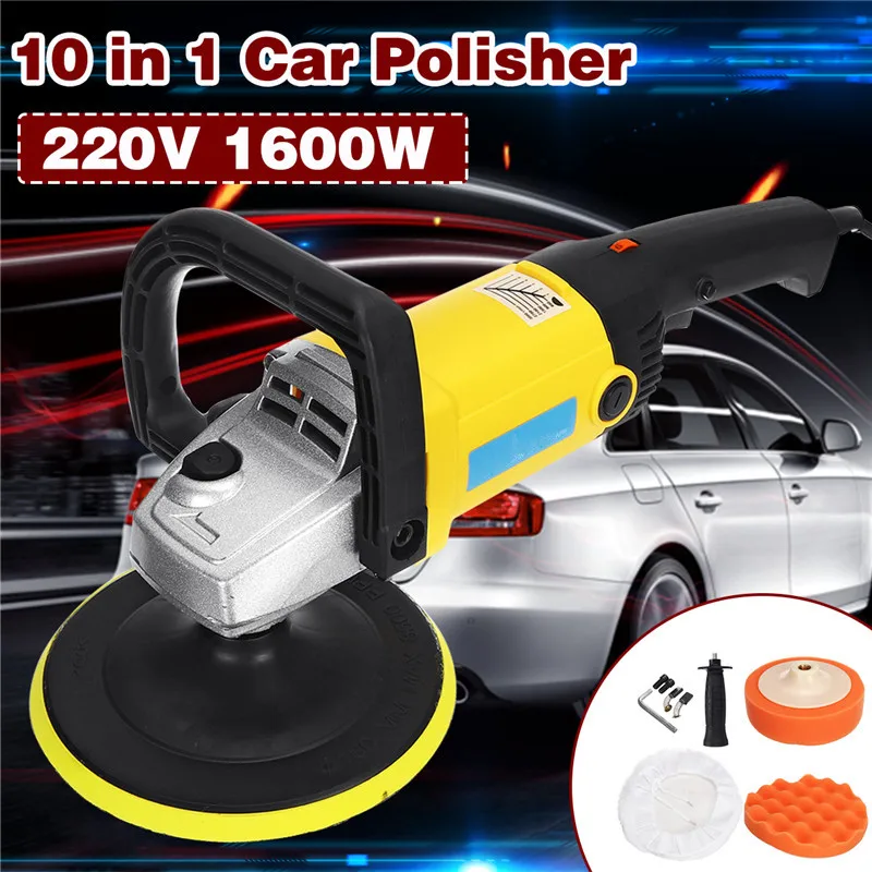 

Car Polisher 1600W Variable Speed 3000rpm 180mm Car Paint Care Tool Polishing Machine Sander 220V M14 Electric Floor Polisher