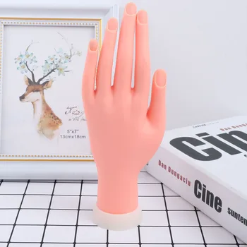 

Nail Art Practice PVC Fake Hand Model Finger Movable Bendable Nail Tips Insertable Model Manicure Tool Skin Color