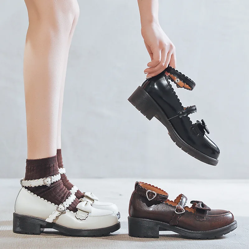 

Vintage Demonia Japanese Lolita Shoes Women Girls High Heels Waterproof Platform Student Cosplay Costume Mary Jane Shoes
