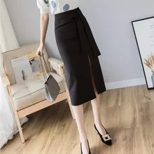 Women's Bodycon Skirt Popular Elegant Temperament High Waist Slit Skirt Fashion Trend Solid Color All-match Skirt