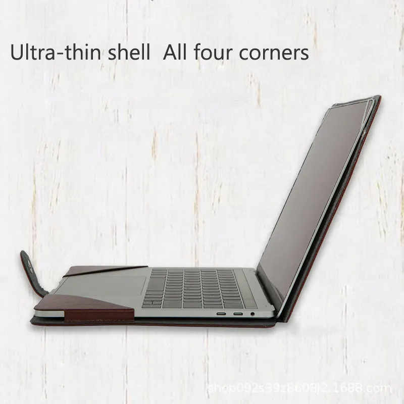 Case de Couro do Plutônio para Apple Macbook Retina 2021 15 13 12 11 Capa Portátil Protetora Bolsa Mac Book 13.3 15.5 ar Pro 16 - Imagem 2