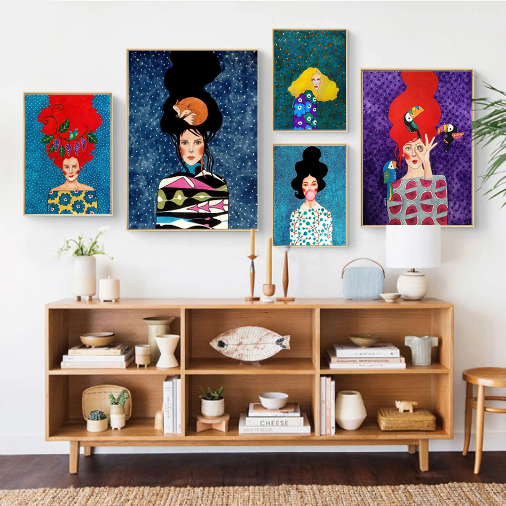 Giraffe in Dress Classical Canvas Paintings On the Wall Art Posters And Printing Wall Pictures for Living Room Home Unstertched