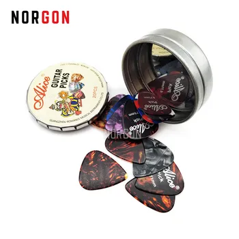 

Alice Celluloid Guitar Picks Mix Thickness 0.41mm 0.71mm 0.81mm 1 Metal Box Guitar Accessories Musical Instruments Kit