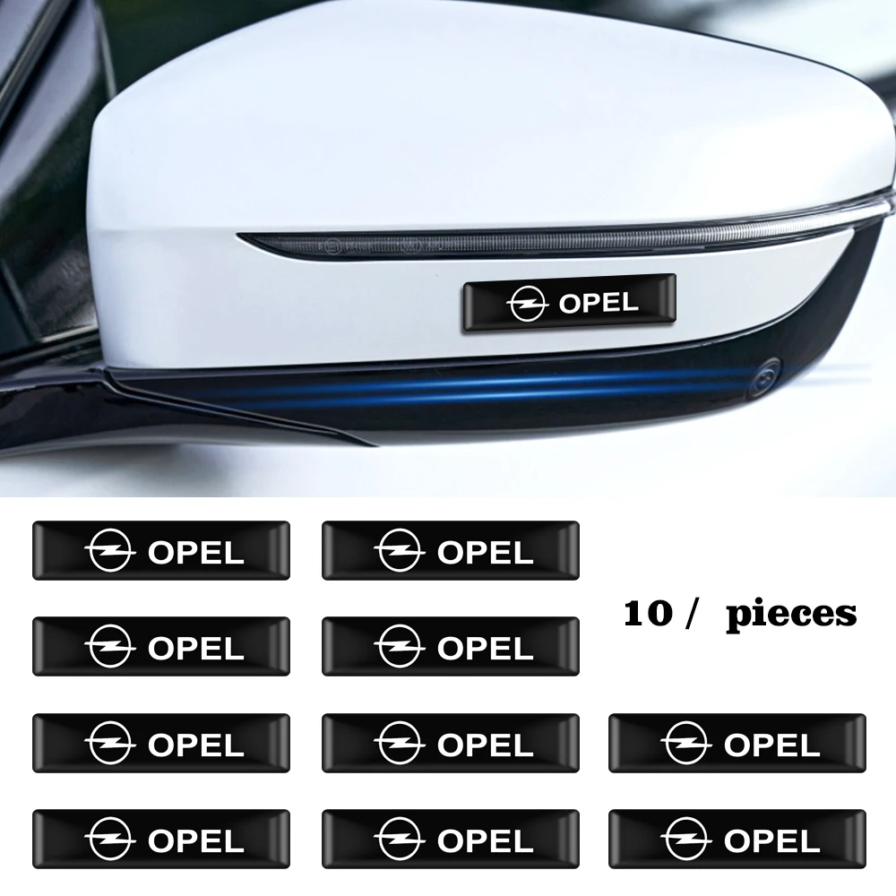 

10pcs Car styling Steering wheel 3D small Emblem Sticker Wheel Decal for Opel Astra H G J Corsa auto parts decoration Car