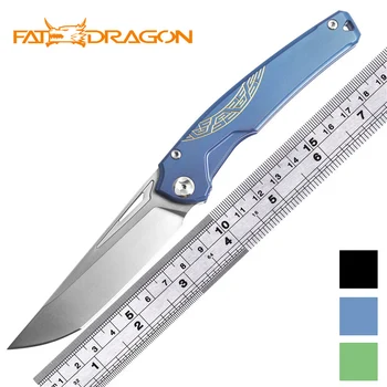 

FATDRAGON SEIGNEUR CPM-154/s35vn blade ball bearing titanium handle flip folding camping hunting pocket TC4 fruit knife EDC tool