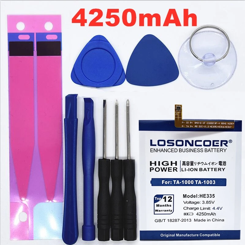 LOSONCOER 4250 мАч HE335 Мобильный телефон батарея для nokia 6 nokia 6 N6 TA-1000 TA-1003 TA-1021 TA-1025 TA-1033 TA-1039 TA