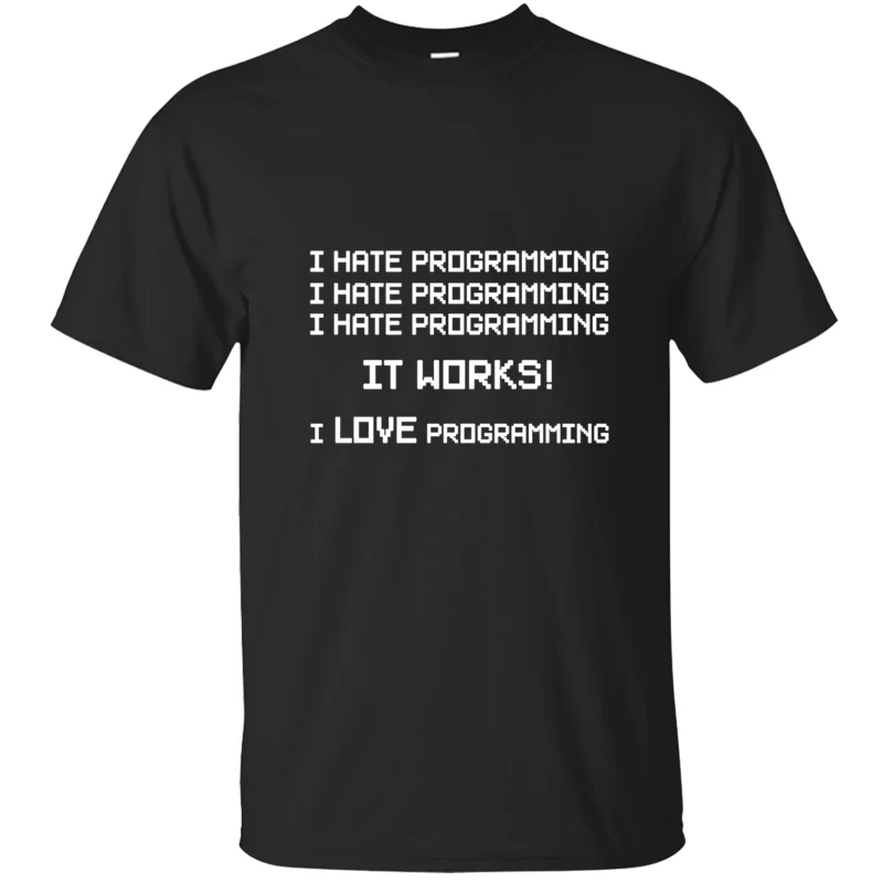 Мужская футболка с надписью «I Hate Programming», Мужская футболка, футболка для мужчин, модная одежда с круглым воротником, летняя S-5xl большого размера, топы для мужчин