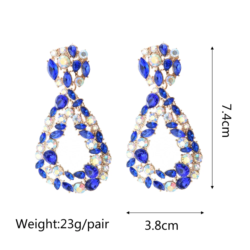Ztech Blue Series Cute Crystal Earrings Women Popular Europe Style Korean Jewelry Geometric Christmas Gifts Wholesale Pendientes