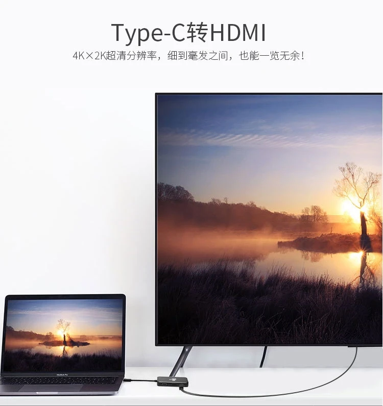Тип-c к HDMI+ VGA+ DVI+ DP 4-в-1 конвертер usb-c для док-станции MacBook