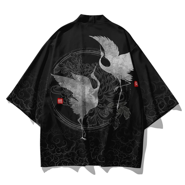 Bebovizi Japanese Style Cat Samurai Kimono Streetwear Men Women Cardigan Japan Harajuku Anime Robe Anime Clothes 2020 Summer 1005
