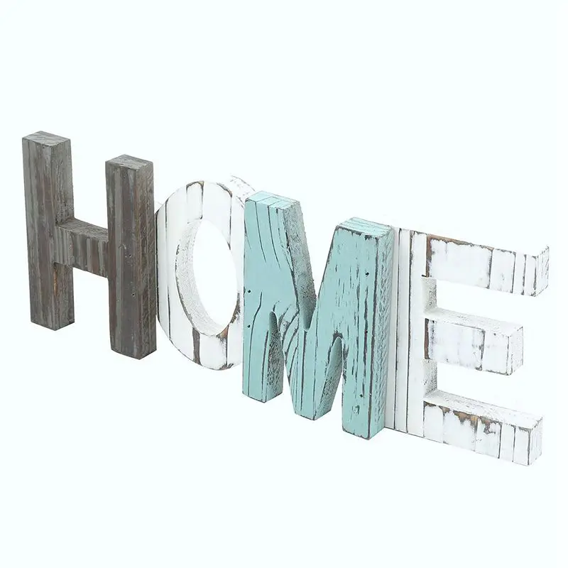 

Hot Sale Rustic Wood Home Decorative Sign, Standing Cutout Word Decor, Multicolor