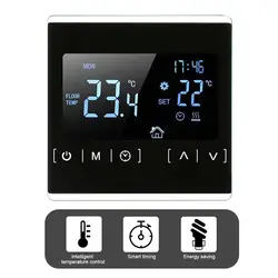 AC85-240V LCD Touch Screen Temperature Controller Back Light Smart Electric Floor Heating Thermostat for Home Bedroom