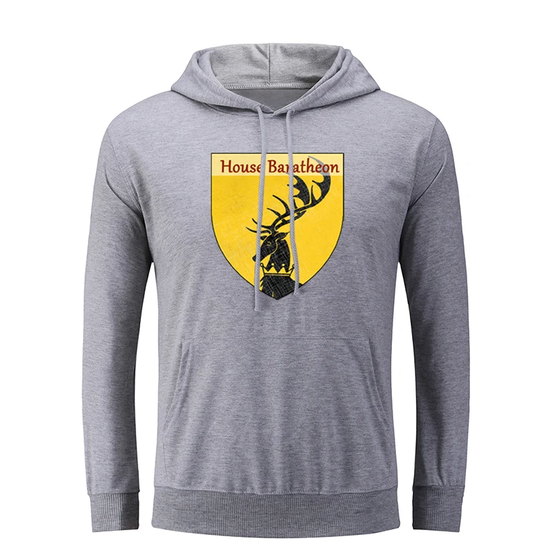 Bucks Game of Thrones House Baratheon Storm's End Ours Is the Fury Men Graphic Hoodie Sweatshirt Strings Hooded Pullover Gift | Мужская