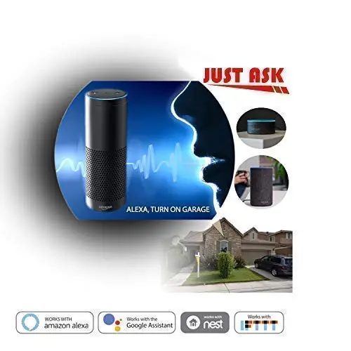 SUPLO Smart Wi-Fi Garage Door Opener, Wireless Remote Smartphone APP Control, Compatible with Alexa, Google Assistant and IFTTT