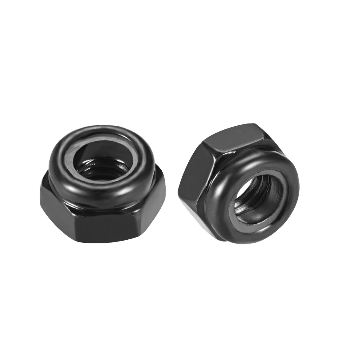

uxcell Nylon Insert Hex Lock Nuts, Carbon Steel Black Zinc Plated, 50 Pcs 50pcs M5x0.8 Black
