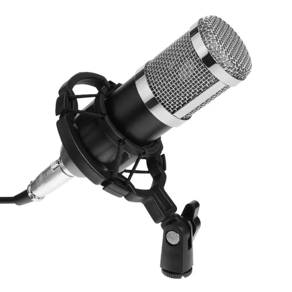 Динамический Конденсаторный Микрофон Звук Студия Аудио запись микрофон с амортизатором для вещания КТВ пение BM800 Прямая поставка - Цвет: Серебристый