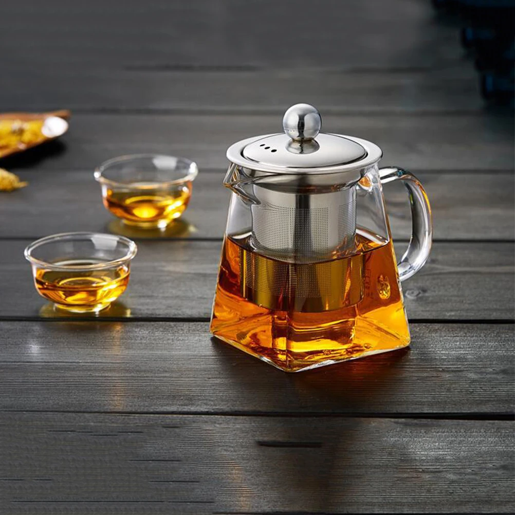 Нержавеющая сталь Infuser Чай кастрюли термостойкие Стекло Чай горшок Чай чашка для отрывными листами Чай питьевой инструмент 750/550/350 мл