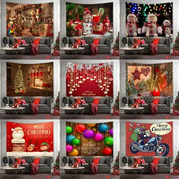 

2021 Christmas Big Tapestry Wall Hanging Christmas Tree Hanging Cloth Decorative Cloth Santa Claus Home Decor