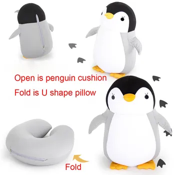 

Deformable U-shape Travel Pillows For Airplane Penguins Cushion Car Nap Neck Toy For Nackenkissen Plush Headrest Pillow Office