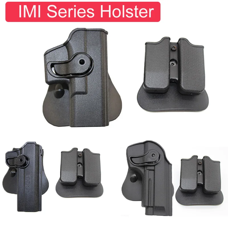 

IMI Holster Tactical Combat Airsoft Gun Holster For Glock 17 19/Beretta M9/Colt 1911 Hunting Pistol Gun Bag Case With Clip Pouch