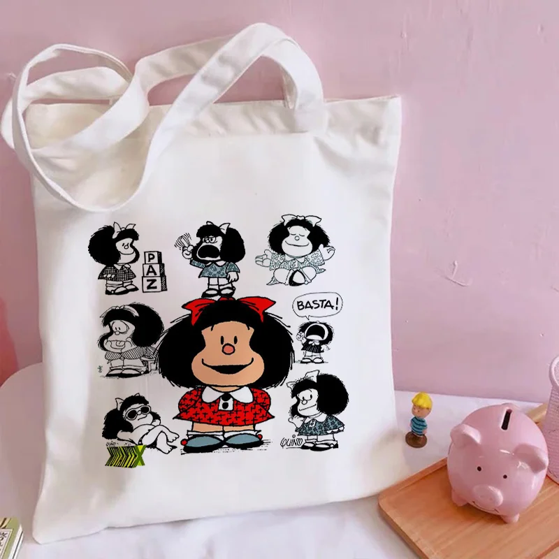 Сумка для покупок Kawaii Mafalda милая Холщовая в стиле аниме Харадзюку сумка-тоут