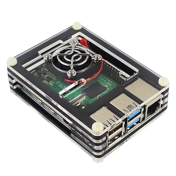 

Suitable for Raspberry Pi 4 Shell 9-Layer Acrylic Shell with Cooling Fan