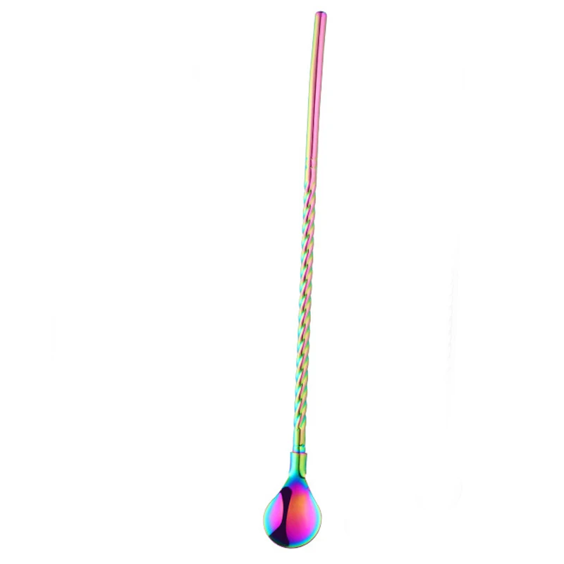 color Vacclo многофункциональная ложка для перемешивания кофе и молока с соломинкой, 304 соломинки из нержавеющей стали, новая Резьбовая пипетка, кухонные инструменты - Цвет: color