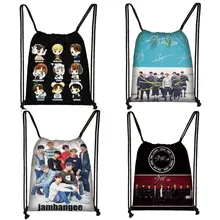 KPOP бродячая Детская сумка на шнурке женская сумка для хранения StrayKids MINHO JISUNG WOOJIN CHANGBIN FELIX корейский рюкзак для девочек