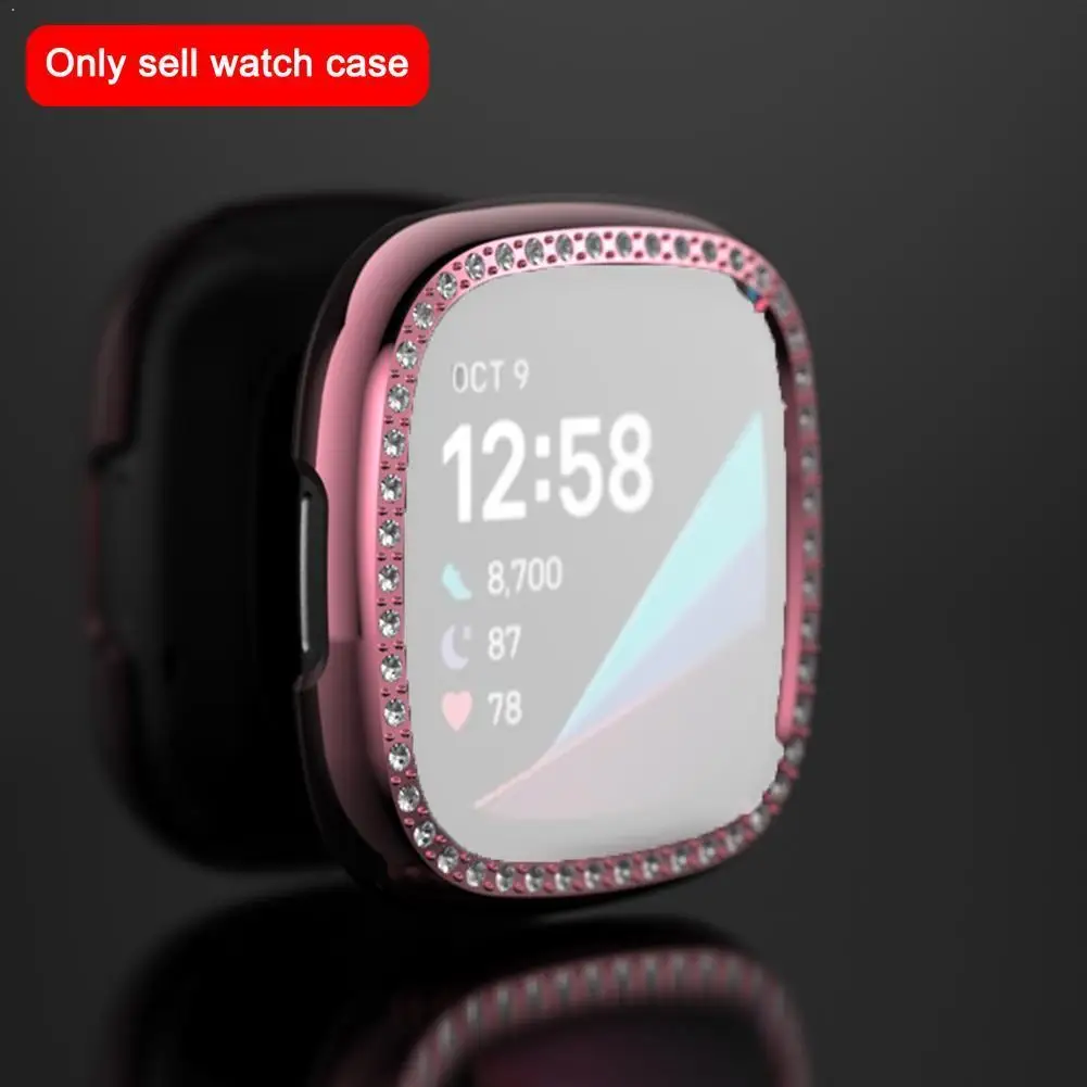 

Diamond Bumper Protective Case For Fitbit Versa3 Full Cover Cases Case Series Accessories Coverage Screen Watch Protection G8F2