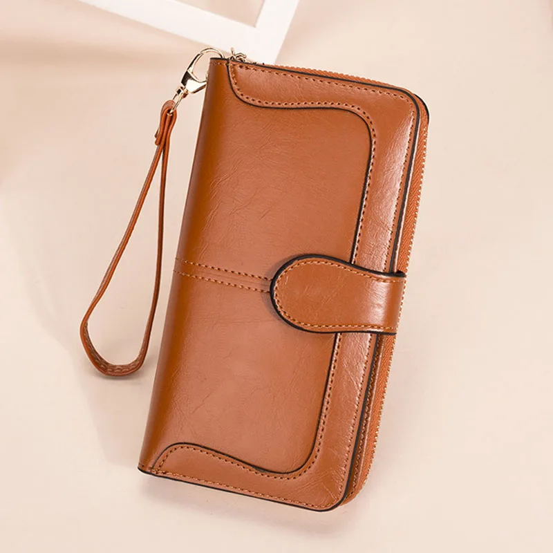 Leather Women's Wallets Fashion Solid Color Designer Long Purses Female Zipper Wallet Phone Bag Women Coin Purse Card Holder Leather Women's Wallets Fashion Solid Color Designer Long Purses Female Zipper Wallet Phone Bag Women Coin Purse Card Holder