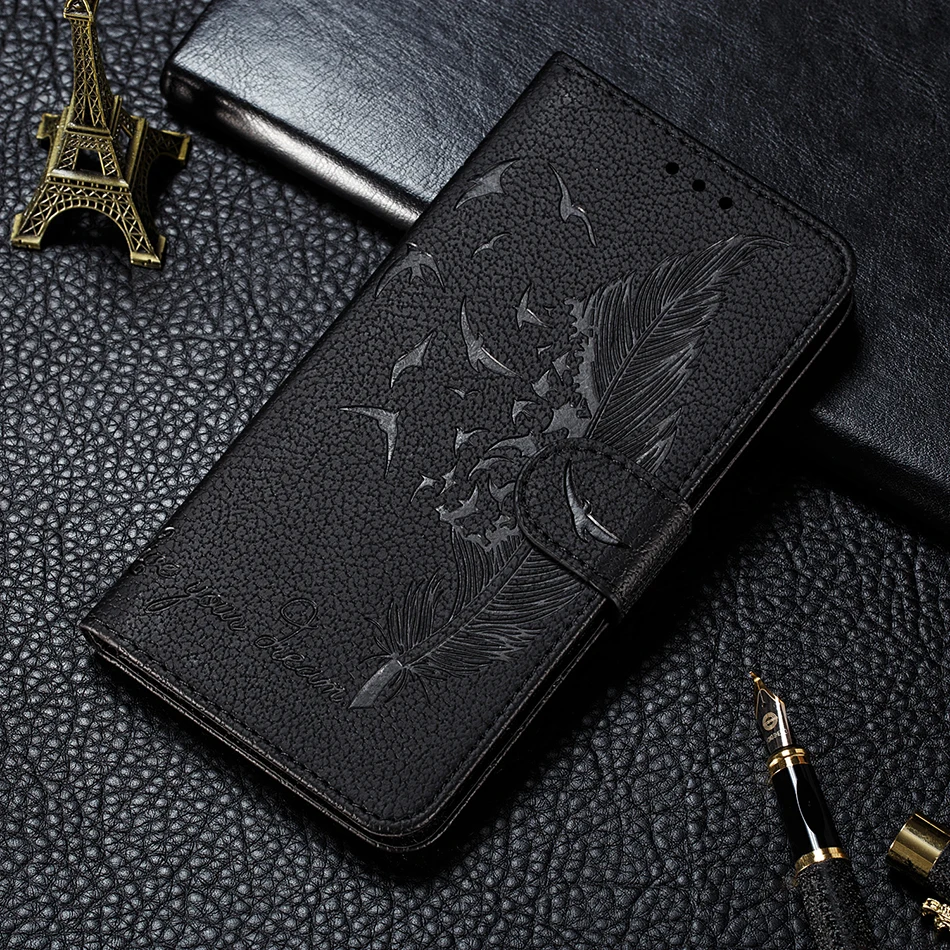 3D Feather Flip Cover For Samsung Galaxy A10 Case For Samsung A9 A8s A10 A20 A30 A40 A50 A60 A70 A7 M10 Note 9 Coque