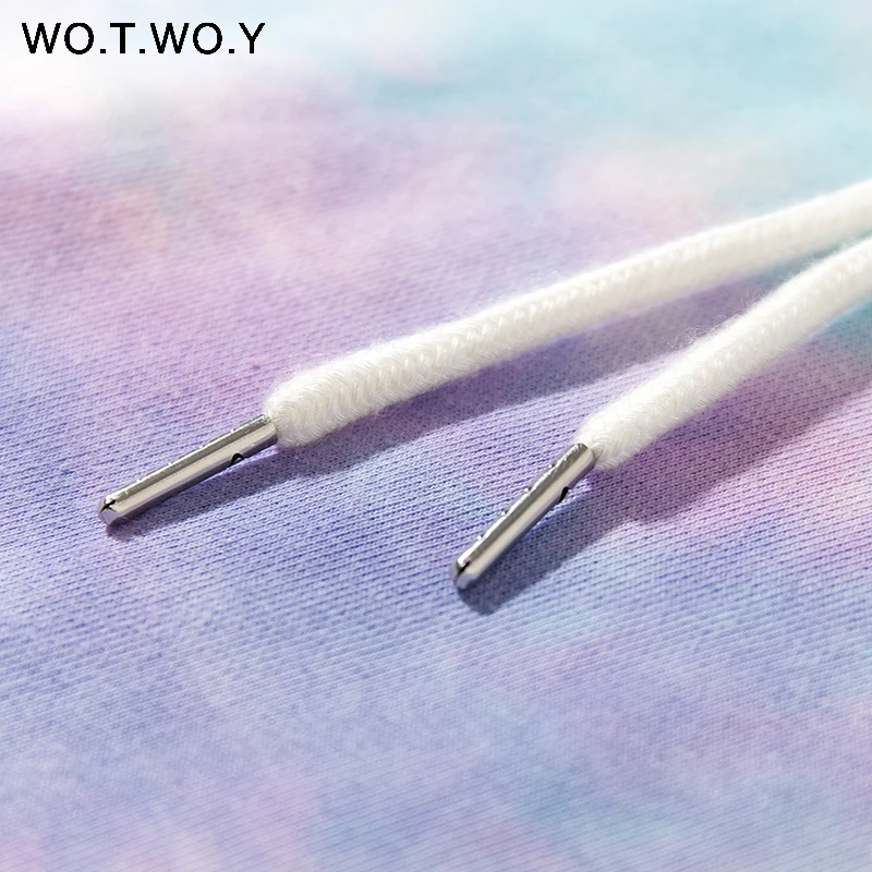 WOTWOY, разноцветная толстовка с капюшоном и принтом, Женская хлопковая уличная одежда, пуловер с длинным рукавом, толстовки, Женская свободная одежда Harajuku