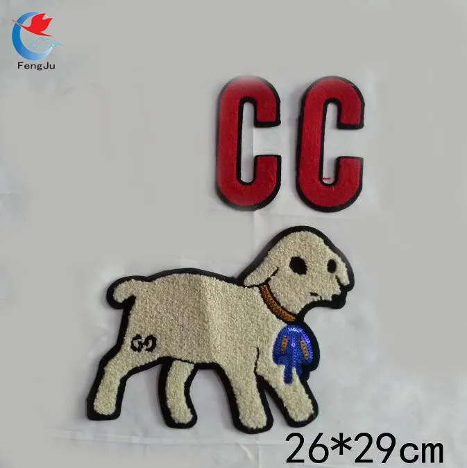 

FengJu doubleG dog sequined Patches for Clothes T-shirt sew on Patches Decorative Patches Sewing Repair Decoration fabric 1pc