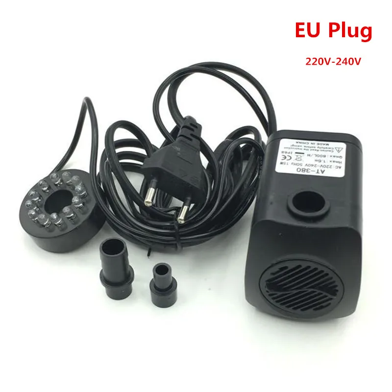 EU Plug 220V 110 V-240 V погружной водяной насос светодиодный аквариум фонтан воды рыбоводного водоема США/ЕС плагин для аквариумов для роста растений Поставки инструмента - Цвет: EU Plug 220V